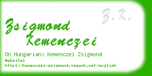 zsigmond kemenczei business card